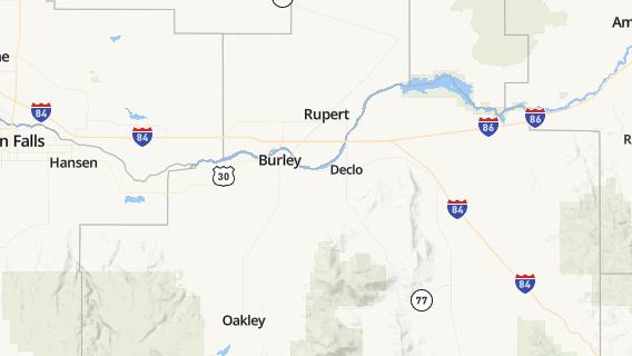 mapa de la ciudad de Burley