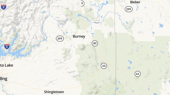 mapa de la ciudad de Burney
