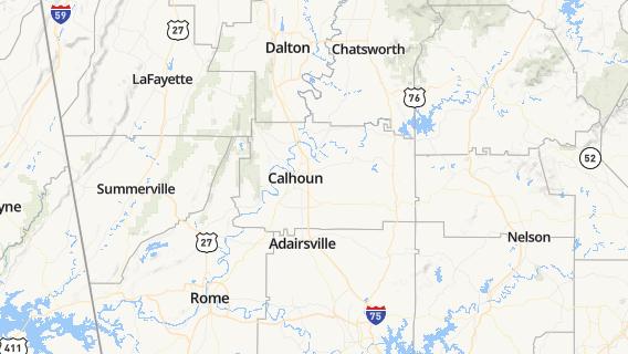 mapa de la ciudad de Calhoun