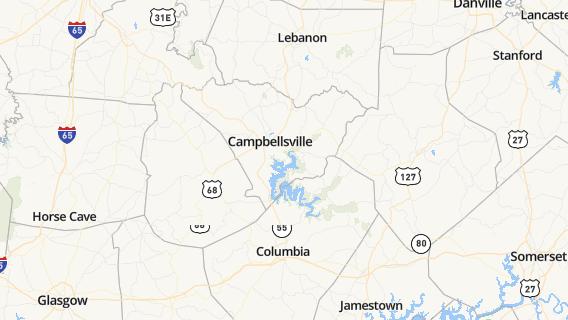 mapa de la ciudad de Campbellsville