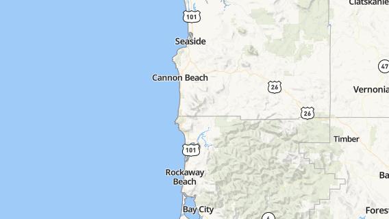 mapa de la ciudad de Cannon Beach