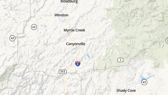 mapa de la ciudad de Canyonville