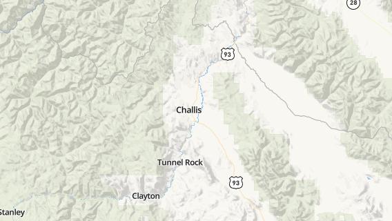 mapa de la ciudad de Challis
