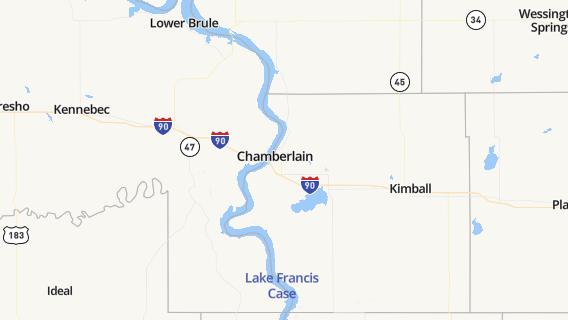 mapa de la ciudad de Chamberlain