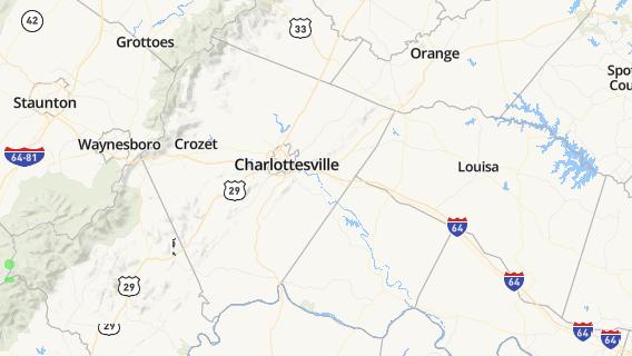 mapa de la ciudad de Charlottesville
