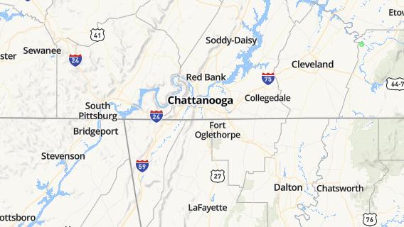mapa de la ciudad de Chattanooga