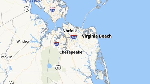 mapa de la ciudad de Chesapeake