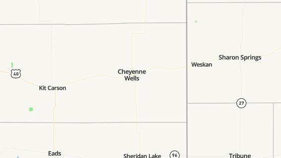 mapa de la ciudad de Cheyenne Wells