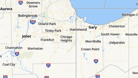 mapa de la ciudad de Chicago Heights