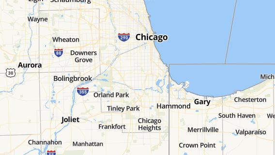mapa de la ciudad de Chicago Ridge