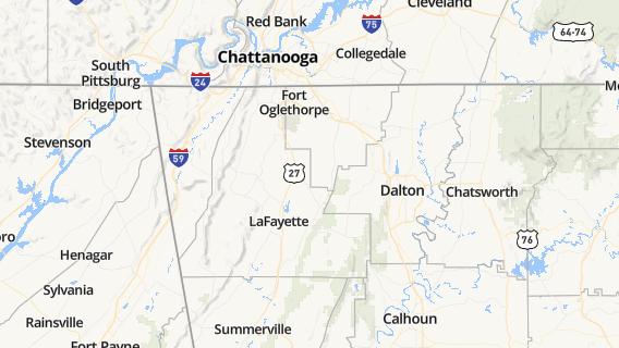 mapa de la ciudad de Chickamauga