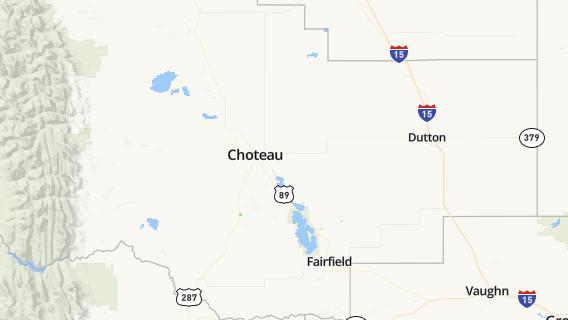 mapa de la ciudad de Choteau