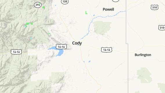 mapa de la ciudad de Cody