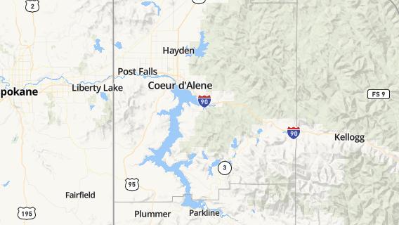 mapa de la ciudad de Coeur d Alene