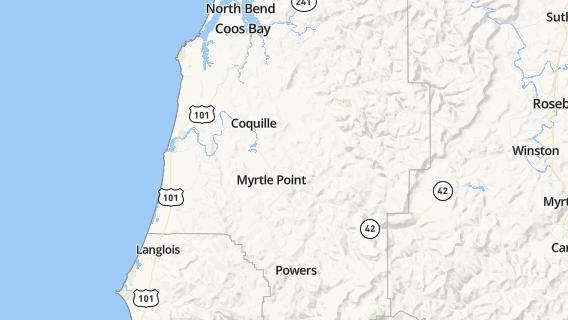 mapa de la ciudad de Coquille