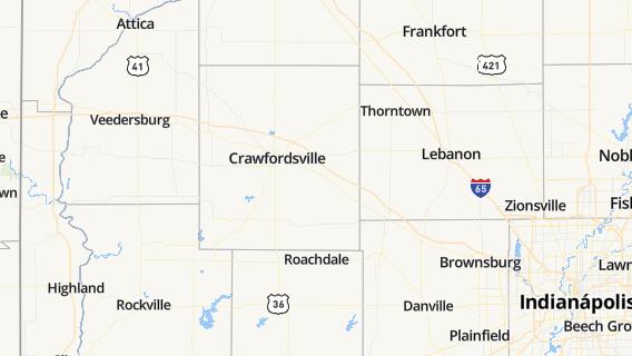 mapa de la ciudad de Crawfordsville