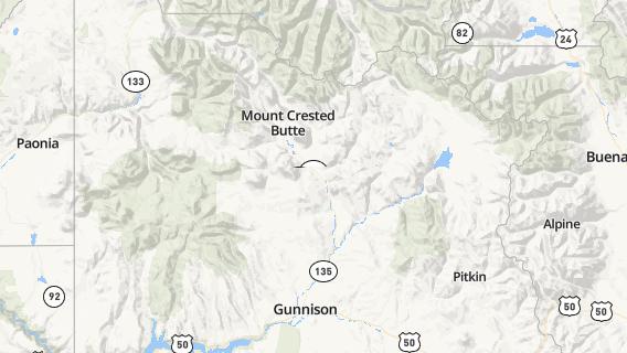 mapa de la ciudad de Crested Butte