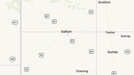 mapa de la ciudad de Dalhart