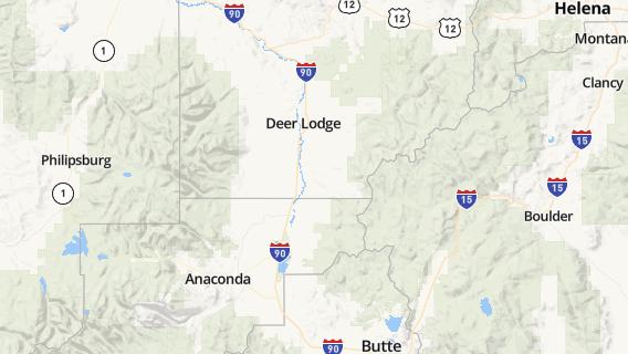mapa de la ciudad de Deer Lodge