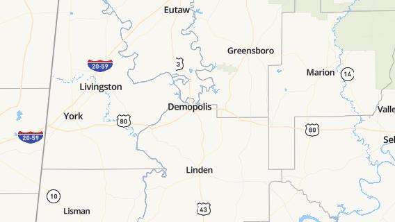 mapa de la ciudad de Demopolis