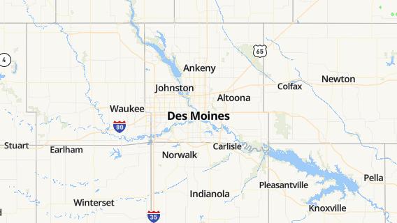 mapa de la ciudad de Des Moines