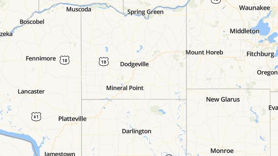 mapa de la ciudad de Dodgeville