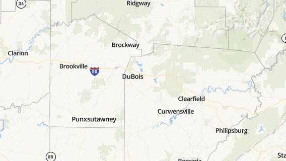 mapa de la ciudad de DuBois