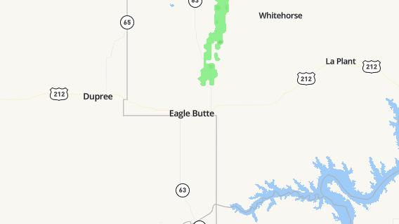 mapa de la ciudad de Eagle Butte