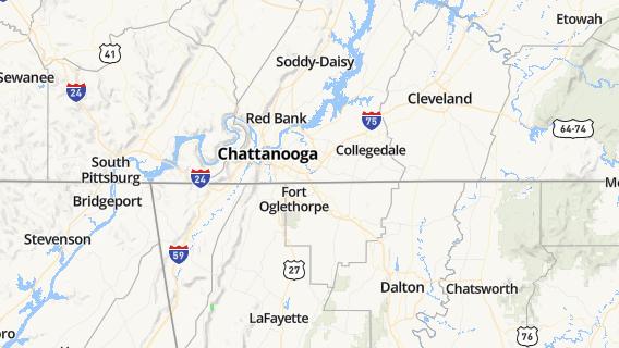 mapa de la ciudad de East Chattanooga