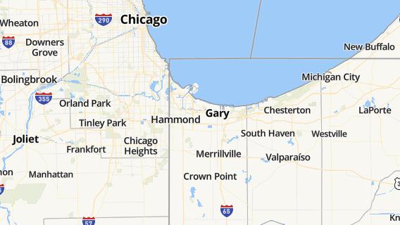 mapa de la ciudad de East Chicago