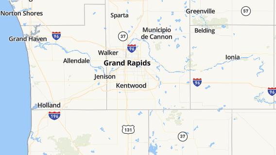 mapa de la ciudad de East Grand Rapids