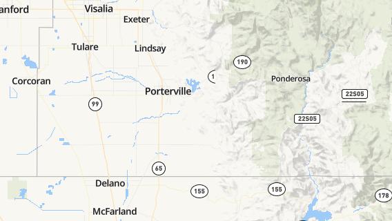 mapa de la ciudad de East Porterville