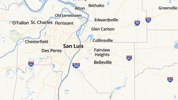 mapa de la ciudad de East Saint Louis