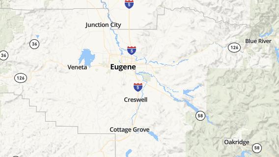 mapa de la ciudad de Eugene