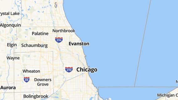 mapa de la ciudad de Evanston