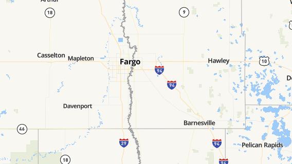 mapa de la ciudad de Fargo