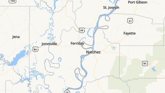 mapa de la ciudad de Ferriday