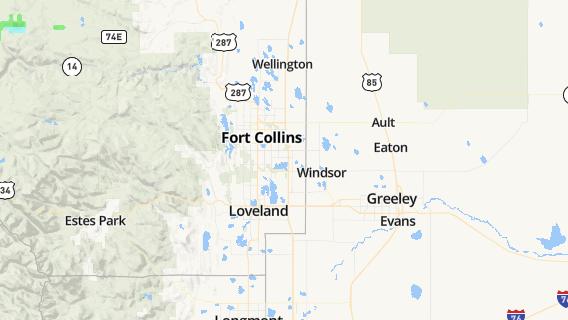 mapa de la ciudad de Fort Collins