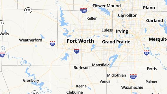 mapa de la ciudad de Fort Worth
