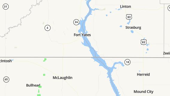 mapa de la ciudad de Fort Yates