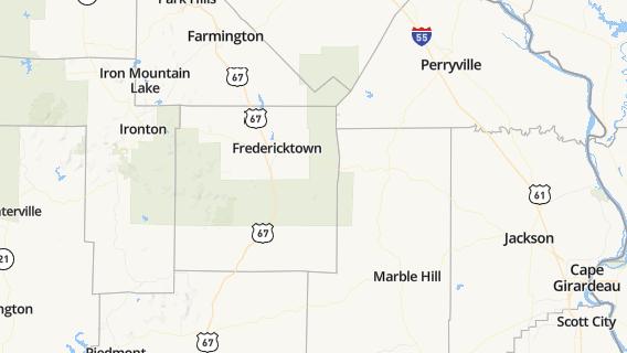 mapa de la ciudad de Fredericktown