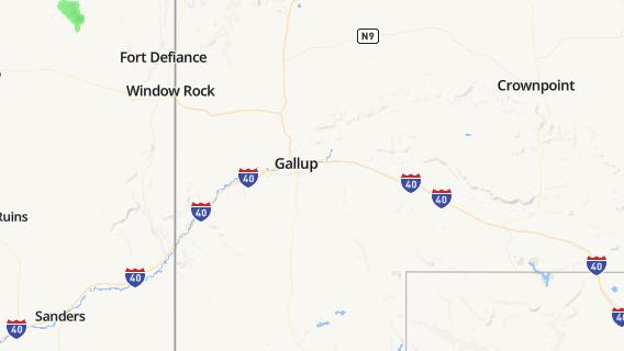 mapa de la ciudad de Gallup