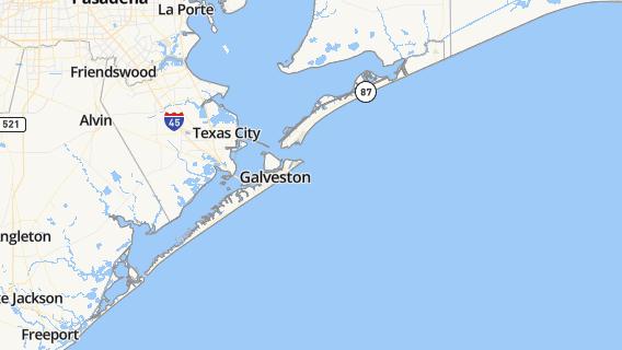 mapa de la ciudad de Galveston