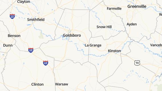 mapa de la ciudad de Goldsboro