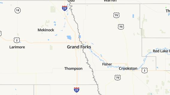mapa de la ciudad de Grand Forks