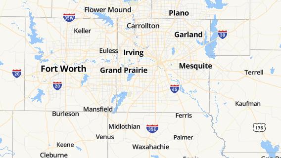 mapa de la ciudad de Grand Prairie