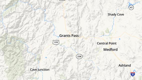 mapa de la ciudad de Grants Pass