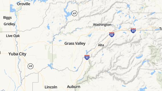 mapa de la ciudad de Grass Valley
