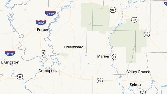 mapa de la ciudad de Greensboro
