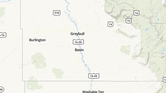 mapa de la ciudad de Greybull